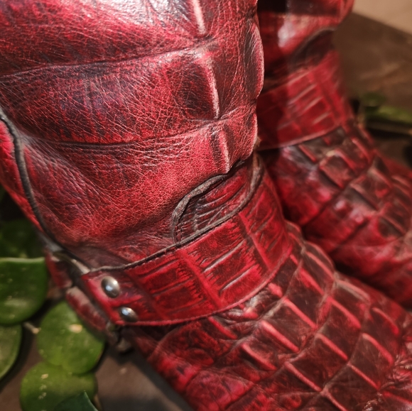 Leather Red Boots El Presidente Gold Collection - Picture 6 of 7